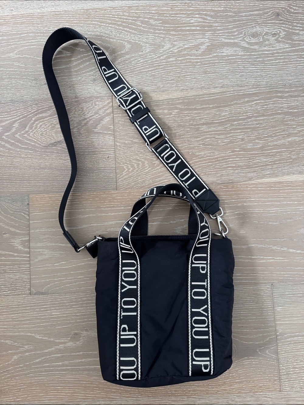 Zara “Up To You” Black Crossbody Messenger Bag with Branded Straps